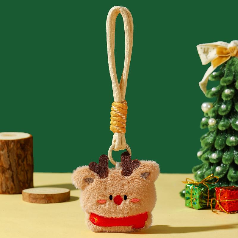 Cute Cartoon Christmas Plush Pendant Lanyard Keychain Kawii Plush Little Doll Backpack Handbag Pendant Decoration Accessories