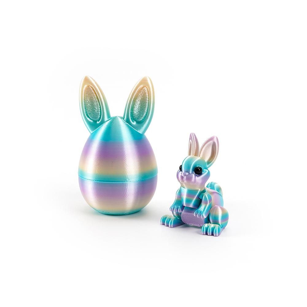 1Pc Cute 3D Printed Bunny Eggs with Mini Bunny Surprise Egg for Kids Easter Party Favors Birthdays Gifts Goodies Filler