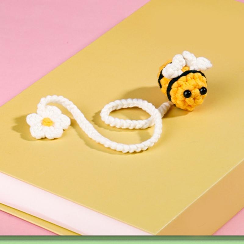 Potřeby pro háčkované zvířecí záložky s podrobným návodem Ručně vyráběné květinové záložky Háčkování pro začátečníky Pletení