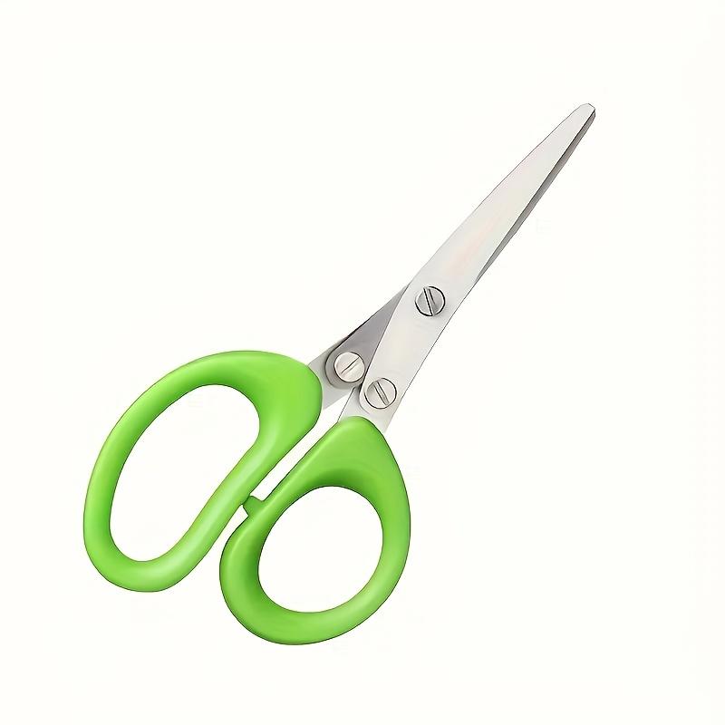 1PC 5-layer stainless steel kitchen scissors, durable, safe, with protective cover and built-in cleaner, made of stainless steel