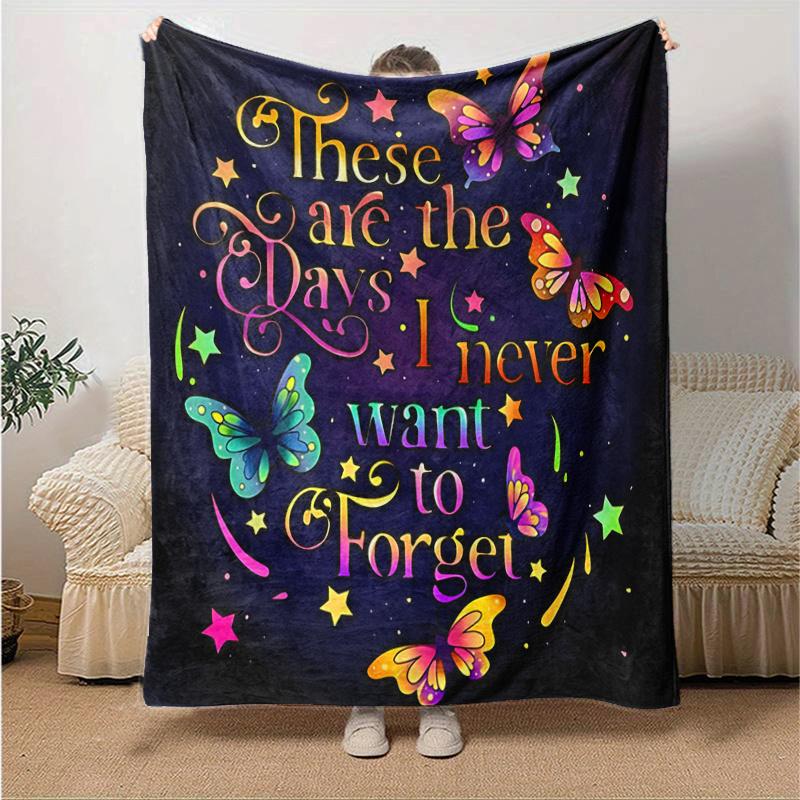 

1pc Colorful Butterfly Ideas Blanket Cute Home Decor for All Seasons Perfect Gift for Animal Lovers Soft Ideal for Couch, Bed, or Car 80x120cm