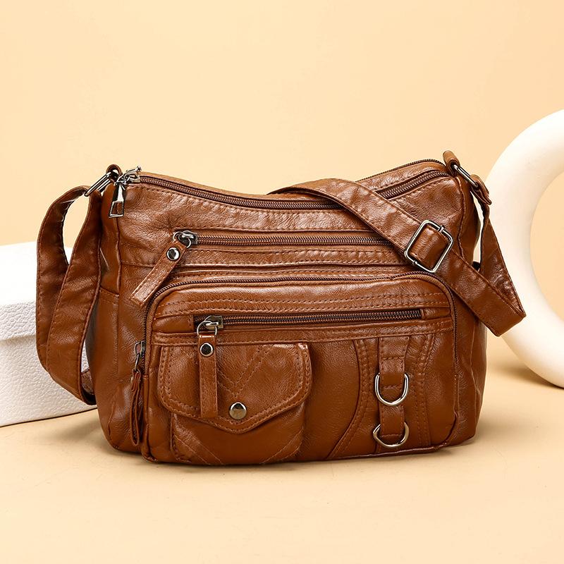 Women's Multi-Compartment Shoulder Bag Middle-Aged and Elderly Mother's Bag Crossbody Bag Small Square Bag