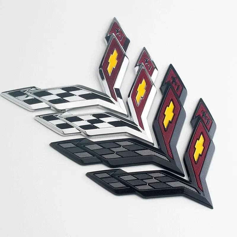 2 Stück Auto Styling Auto Front Emblem Aufkleber Heckklappen-Abzeichen Aufkleber für Corvette Aveo Cruze Malibu Captiva Trax Niva Captiva