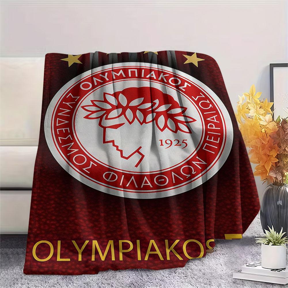 Olympiacos F.C FlAannel Blanket, High quality Comfortable for All Seasons, Home Decor, Warmth and Comfort