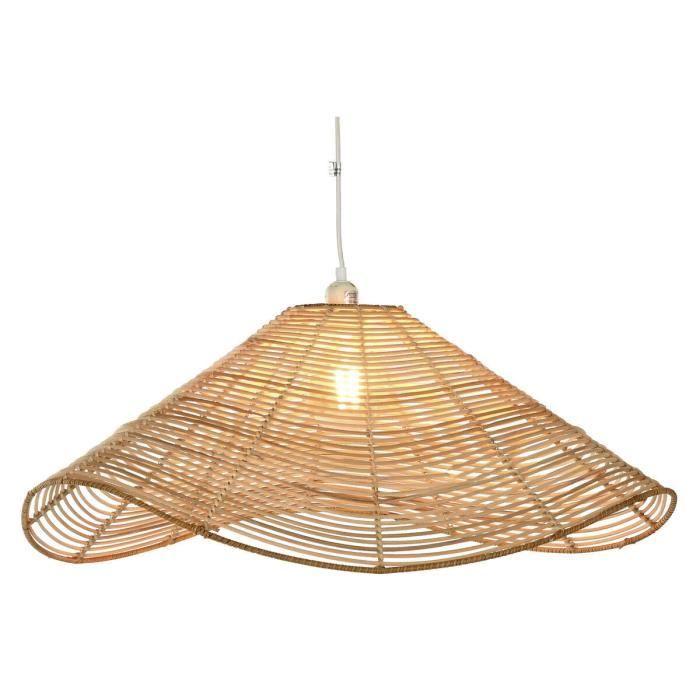 Suspension - 64 x 64 x 34 cm - Marron clair - Rotin - 50 W - Design contemporain