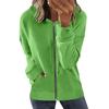 Women's Loose Fit Solid Color Zip Up Hooded Long Sleeve Sweatshirt Casual Pocket Hoodie Top