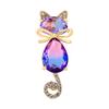SKEDS Women Men Fashion Creative Exquisite Cute Cat Crystal Pin Lovely Kitten Rhinestone Delicate Kitten Enamel Brooch Badges