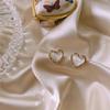 Trendy Vintage Heart Earring Women Classic Black White Stud Earrings Female Fashion Earrings Female Jewelry Gift