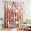 2pcs, 2D FLAT PRINTING Curtains (Without Rod) Carousel Bliss Chic Chic Curtain Versatile 100% Polyester Curtains Home Decor