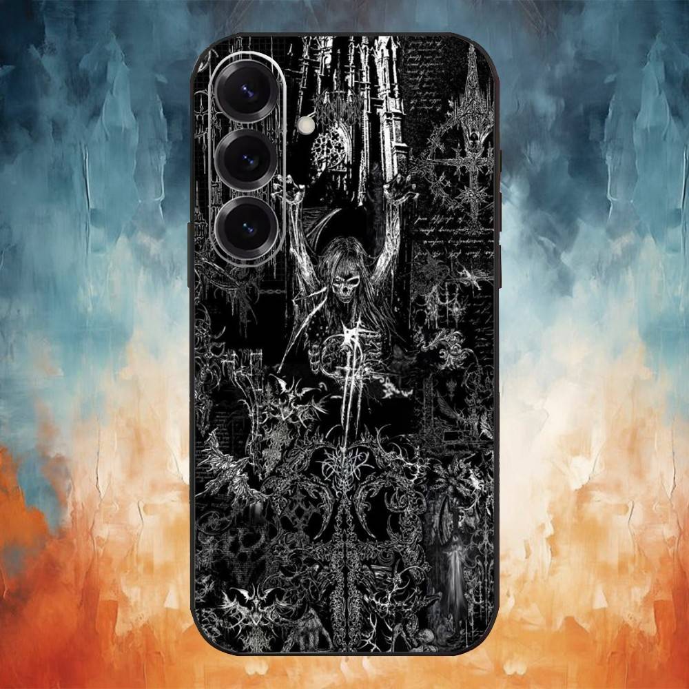 

Gothic Cyber Sigil Cross Phone Case For Samsung GalaxyA13,21s,22,31,32,52,53,71,72,73,Soft Black Cover Samsung a72