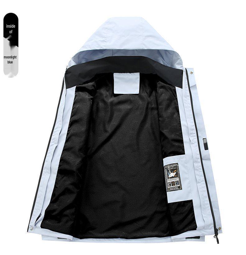 Spring Outdoor Sports Single-Breasted Casual Jacket - Versatile, Three-Proof, Solid Color Design for Couples