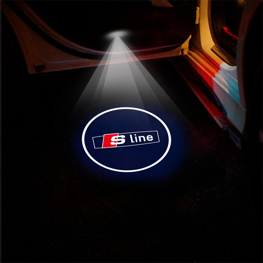 For Audi C5 1/2pcs LED Car Door Welcome Light Laser Projector Logo Light For Audi Sline RS QUATTRO A3 A4 A5 A6 b6 b7 b9 8p 8v b8 c7 S8 TT S5