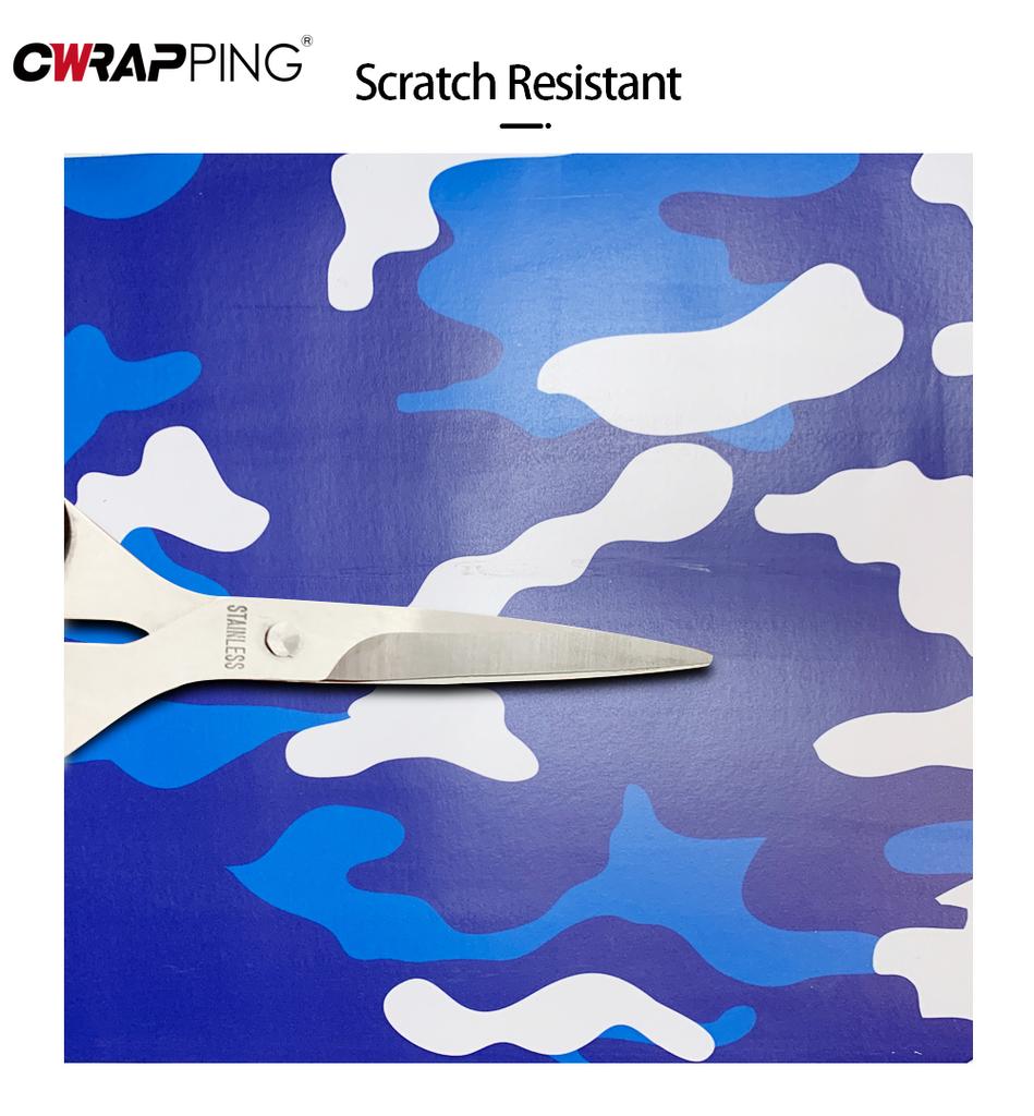 Car Stickers Blue Camouflage Pattern Vinyl Wrap Film Glue Waterproof Decorate Sticker for Computer Motorcycle Car Accessories