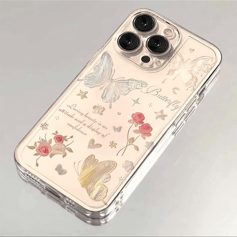 Butterfly Rose Suitable for Xiaomi Mi 15/14Pro Mobile Phone Case 13/12 Soft 11/10Pro Cartoon 4 Redmi 4x Soft Case