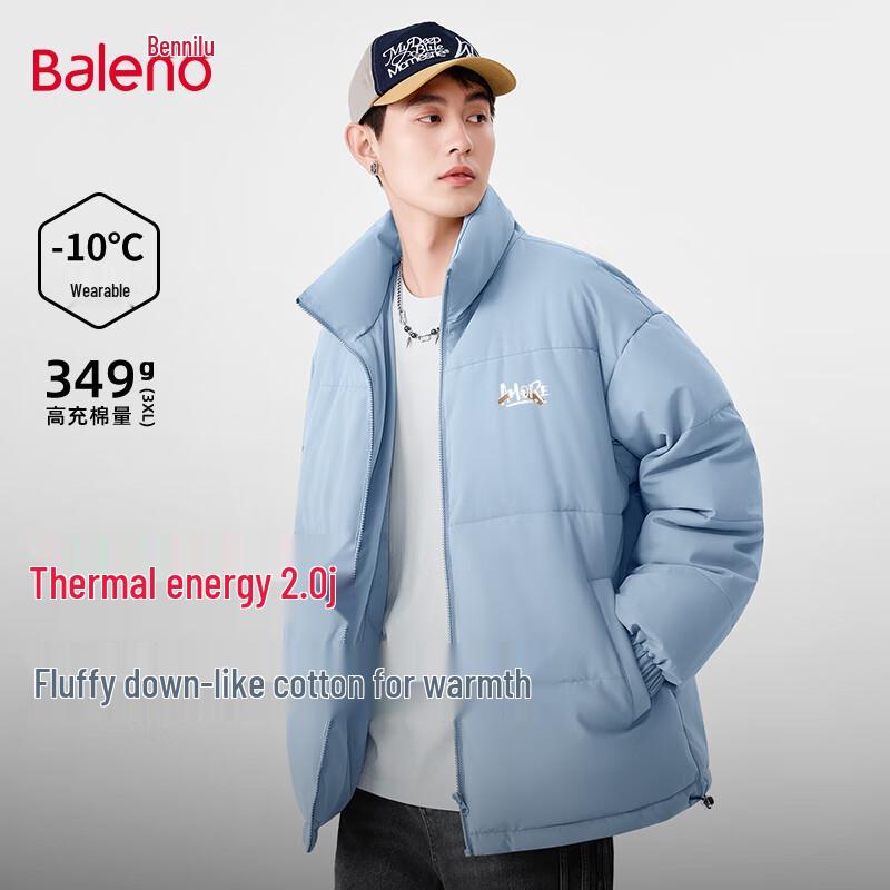 Baleno Men's Trendy Letter Print Thickened Padded Jacket