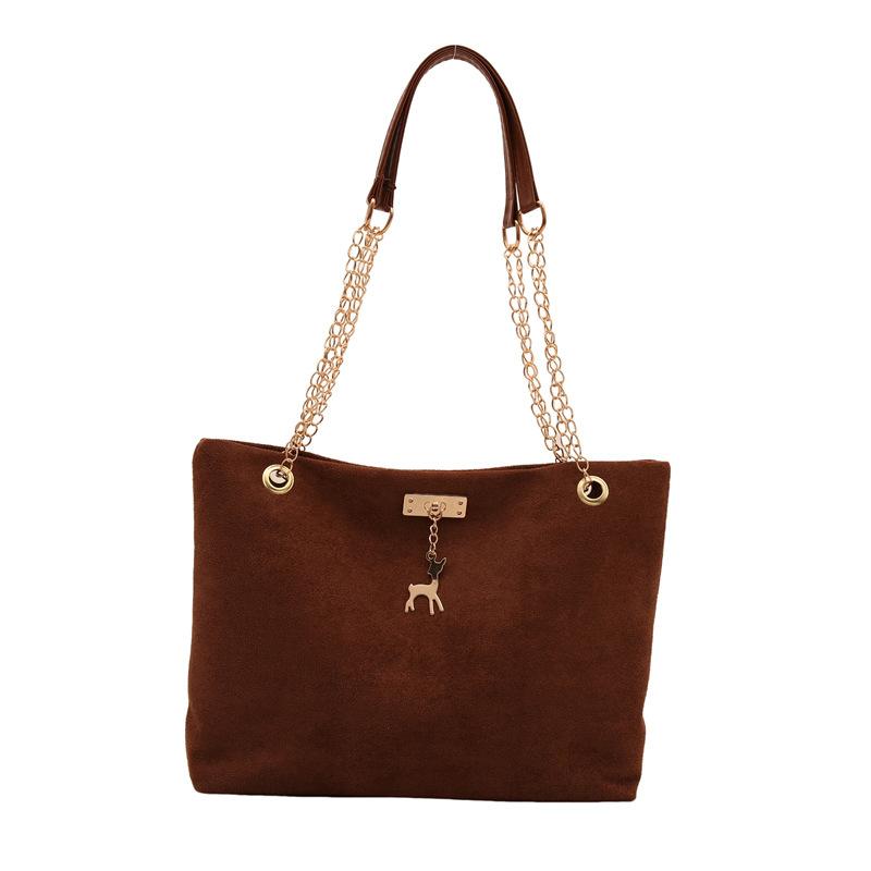 Winter Sophisticated Floral Charm Tote Bag - Modest Underarm Handbag with Subtle Chain Accents for Office Formal Events