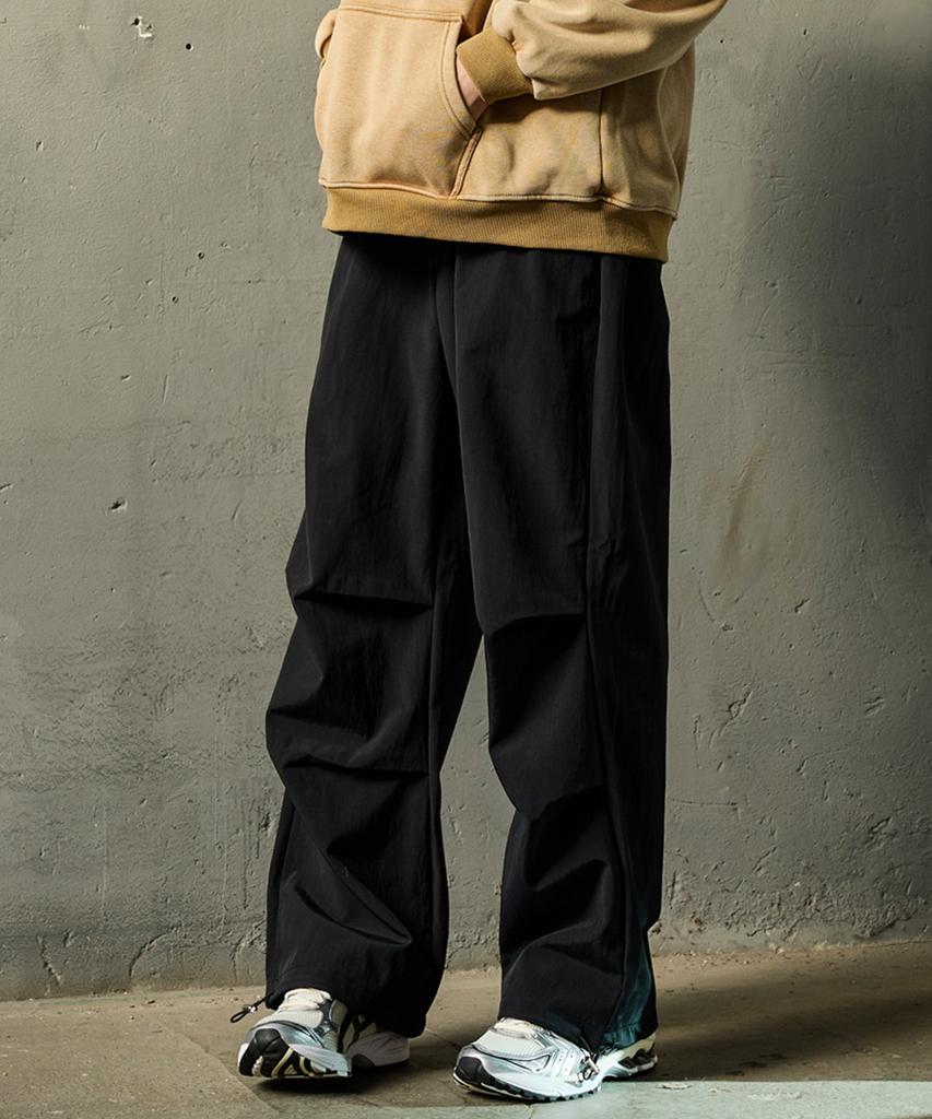 WHOLOVESART Nylon Parachute Pants Black