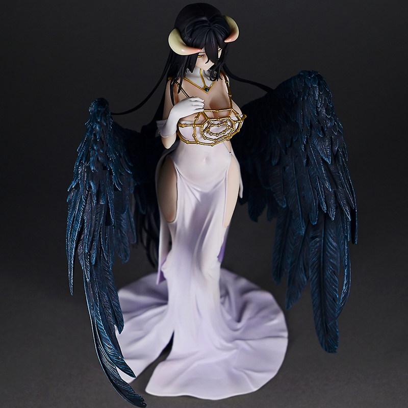 24cm Overlord Nun Albedo Action Figure Anime Beauty Sexy Girl Model Black Wings Statue Ornament Collect Toy Case Decor Boys Gift