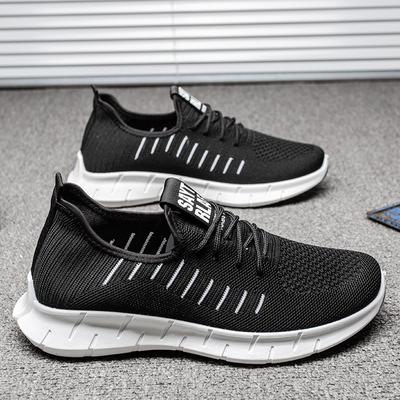 Sports Shoes Fashionable Breathable Running Shoes Outdoor Casual Soft-Soled Single Shoes Fly-Woven Low-Top Men'S Shoes