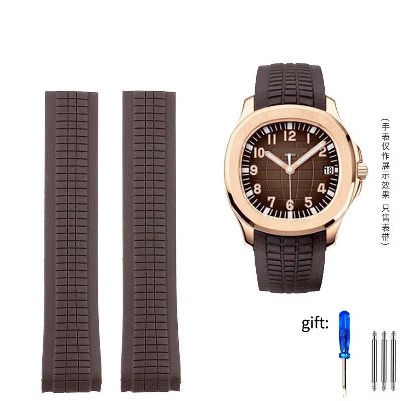 Prémiový měkký gumový řemínek k hodinkám Pasuje na Patek Philippe Silikon 5164A 5167A 5168A 21mm Skládací spona Řemínky k hodinkám