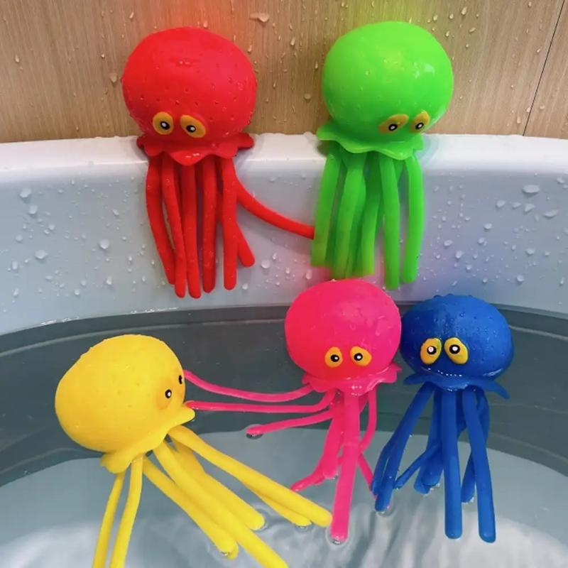 Baby Bath Toys Sponge Water Absorbing Octopus Squeezing Stress Relief Toys Summer Swimming Play Water Bath Toy for Children