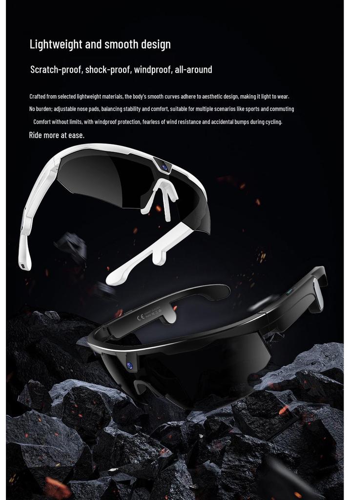 AI Smart Cycling Glasses: 800W Camera & Audio Translation for First-Person Sports Videos
