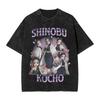 Anime Demon Slayer Hashibira Inosuke Graphic T Shirt Men Women Cotton Tshirts Vintage Washed Tee Harajuku Male Casual T-shirts