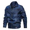 New casual men's denim jacket plus size men's multi-pocket lapel jacket men's