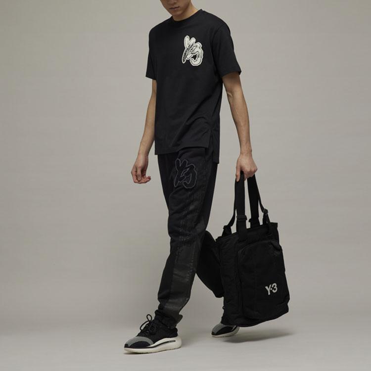 Y-3 SS23 Letter Logo Print Lässiges Rundhals-Kurzarm-T-Shirt Unisex T-Shirts Schwarz IM1790
