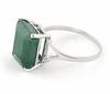 925 Sterling Silber Natürlicher zertifizierter 10 Karat Smaragd Solitärring für SieUS5