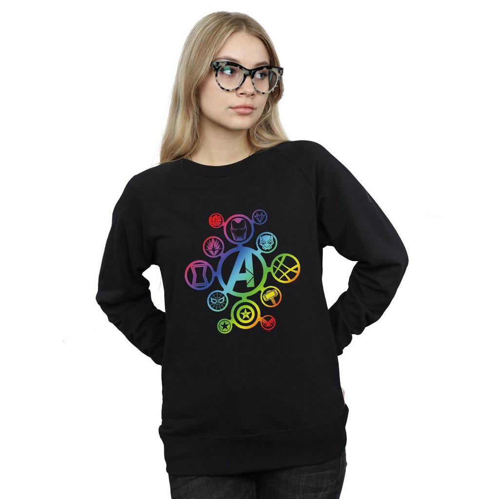 Marvel Womens/Ladies Avengers Infinity War Rainbow Icons Sweatshirt