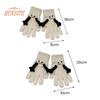 1 Pair Linking Couple Gloves, Magnetic Suction, Knitted Full Fingers, Funny Big Eyes, Winter Warm Gloves