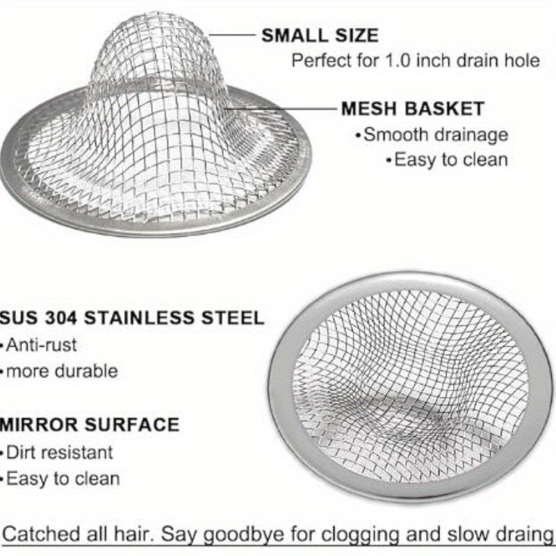 3pcs Small Drain Basket,Stainless Steel Sink Drain Strainer,3 Piece Drain Hair Collector for Laundry,Mop Sinks