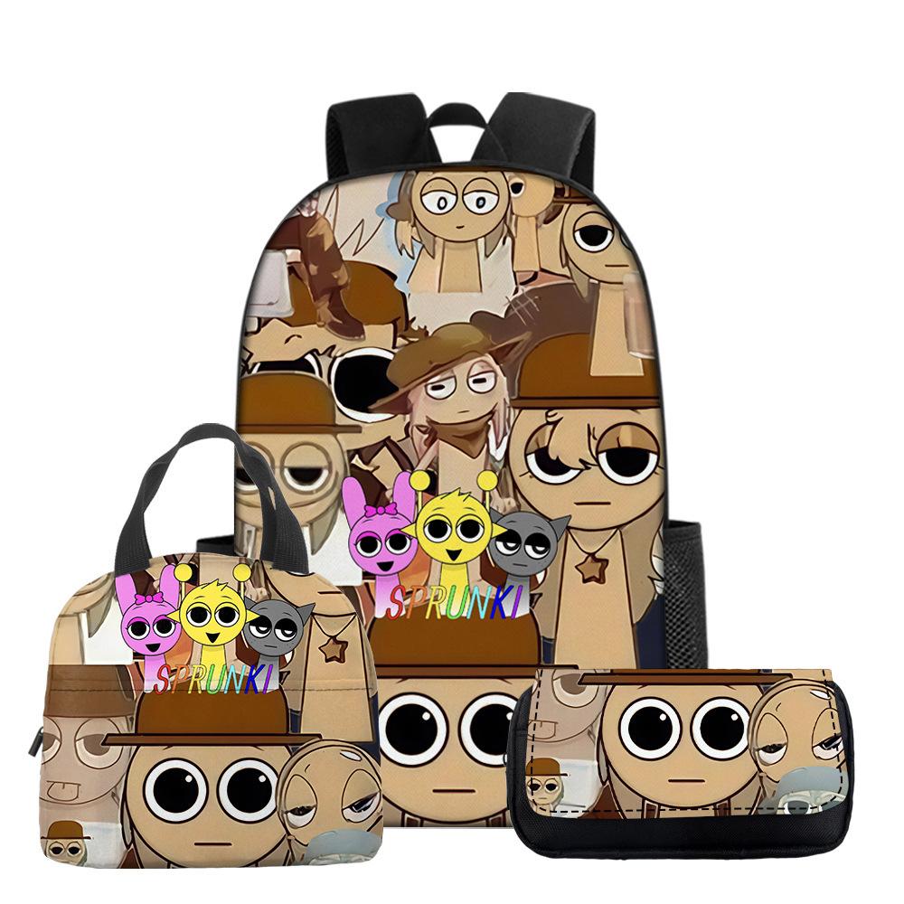 3-delige Schoolrugzakset voor Studenten Grote Capaciteit Oxford Stof Schooltas met Schouderband en Etui 3 piece set