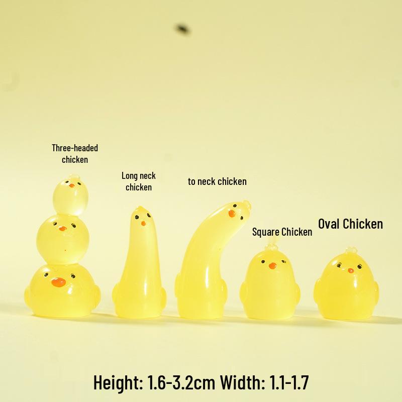 Illuminated DIY Resin Car Interior Decorations - Cartoon Chicken Ornaments