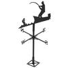 Fisherman Style Weather Vane Roof Bracket Rod Stainless Steel Wind Indicator for Outdoor