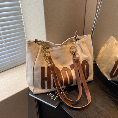 Herbst Schulter Buchstaben Tragetasche Damen Große Kapazität Studentenklasse Schlichte Mode Trend Pendeltasche