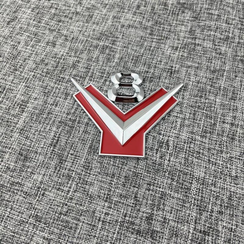 Suitable for Car Modification 3D Three-dimensional Car Logo New V8 Car Sticker Body Sticker Metal Rear Label Label Decoration