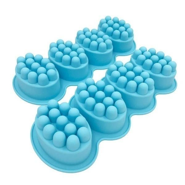 4 Cavities Oval Massage Soap Mold Massage Bar Silicone Molds for DIY Soap Making Silicon Mold for Soap Making Soap Resin Molds