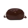 Oval Pu Lightweight Crossbody Bag With Solid Color Design For Everyday Wear