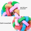 Dog Jingle Ball Chew Toy Colorful Rubber Interactive Ball with Bell Puppy Teething Toy for Small Medium Dogs Pet Training