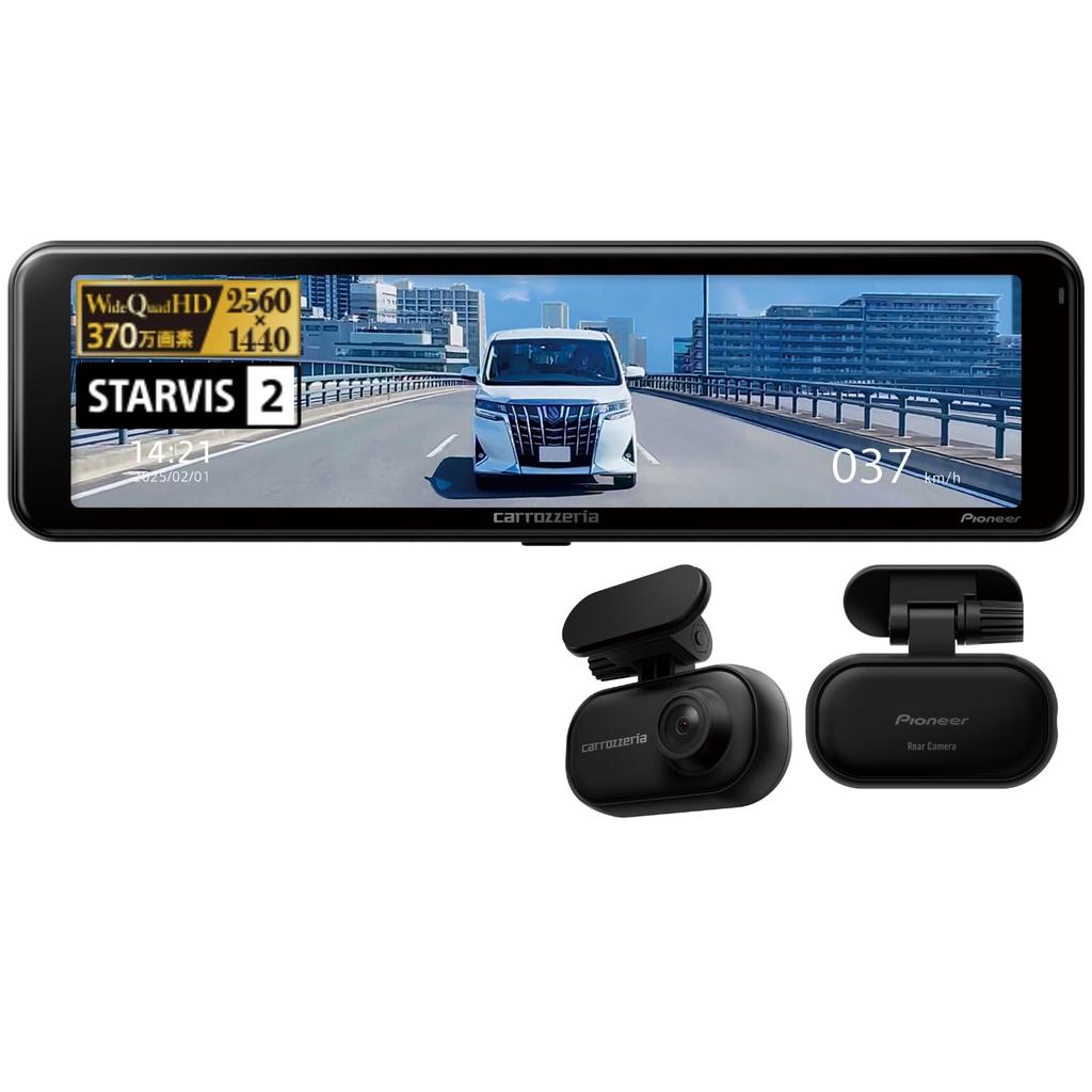 Pioneer IPS Front and Rear Dual Megapixel Resolution and Parking 32GB microSD Card Carrozzeria VREC-MS700D Mirror-Type Dashcam, 11-inch LCD, Cameras,