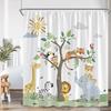 Animal Cartoon Shower Curtain Zoo Elephant Deer Zebra Owl Bee Sports Bathroom Decor Kids Child Polyester Bath Curtain With Hooks
