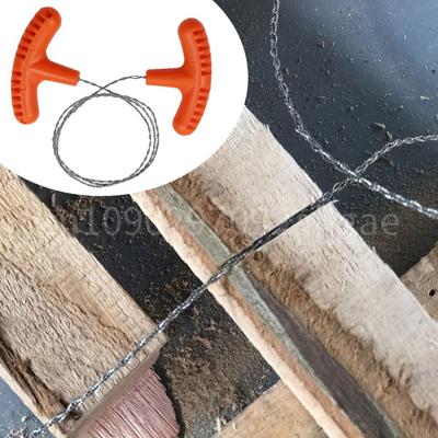70CM Manual Steel Rope Chain Saw with Finger Handle Hand Cable String Saw Mini Manual Cutting Chain Saw for Portable Emergency