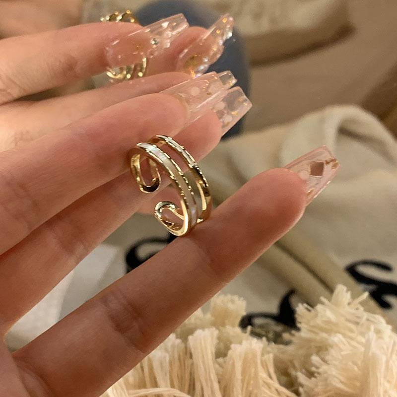 Double Layer Plain Ring, Women's Ins Niche Design Sense, Simple Temperament, Epoxy Ring.