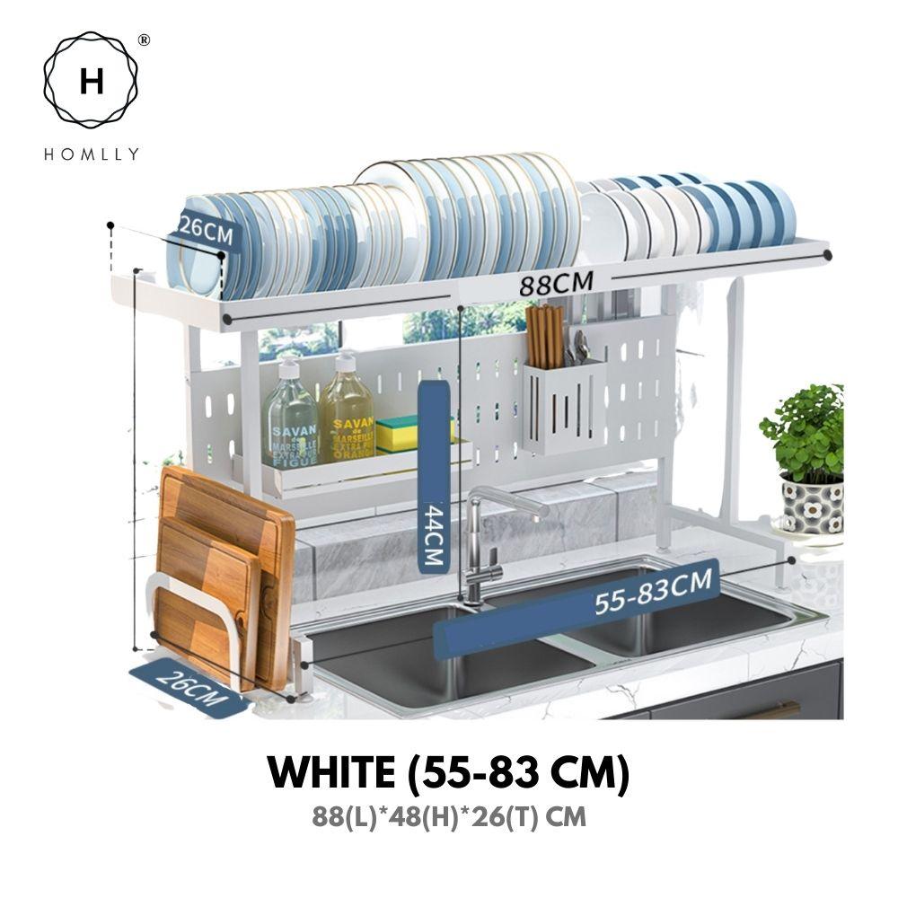 Homlly Trii Over the sink adjustable Width and Height Cultery Utensils Dish Drying Drainer Kitchen Organizer Rack