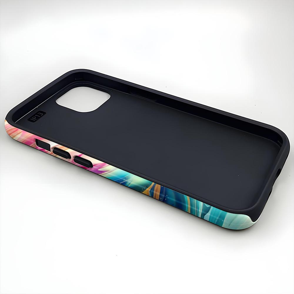Oil painting color stripe two-in-one film shell iphone14 high value mobile phone case apple 17 magnetic anti-drop cover
