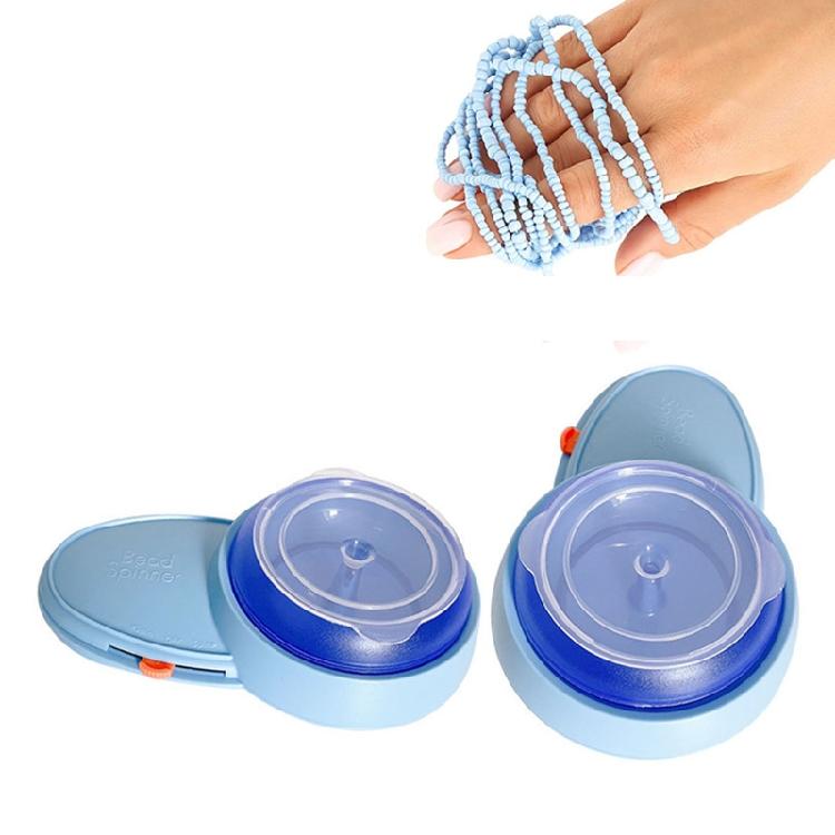 Bead Spinner with 2 PCS Exlarge Eye Beading Needles ABS Spin Bead Loader