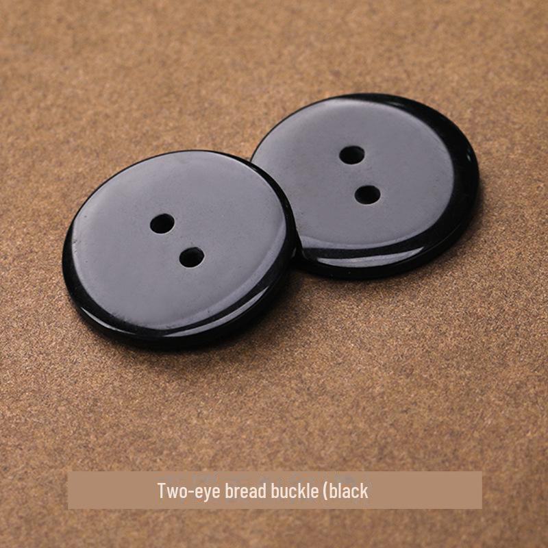 Resin Button Set: Black and White, Two-Eye & Four-Eye for Shirts, Suits, Trousers, and Pants