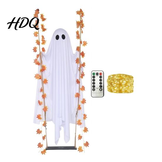 Indoor Outdoor Holiday Party Supplies Hanging Swinging Ghost Halloween Decoration for Garden Yard Weighted Fabric Flying